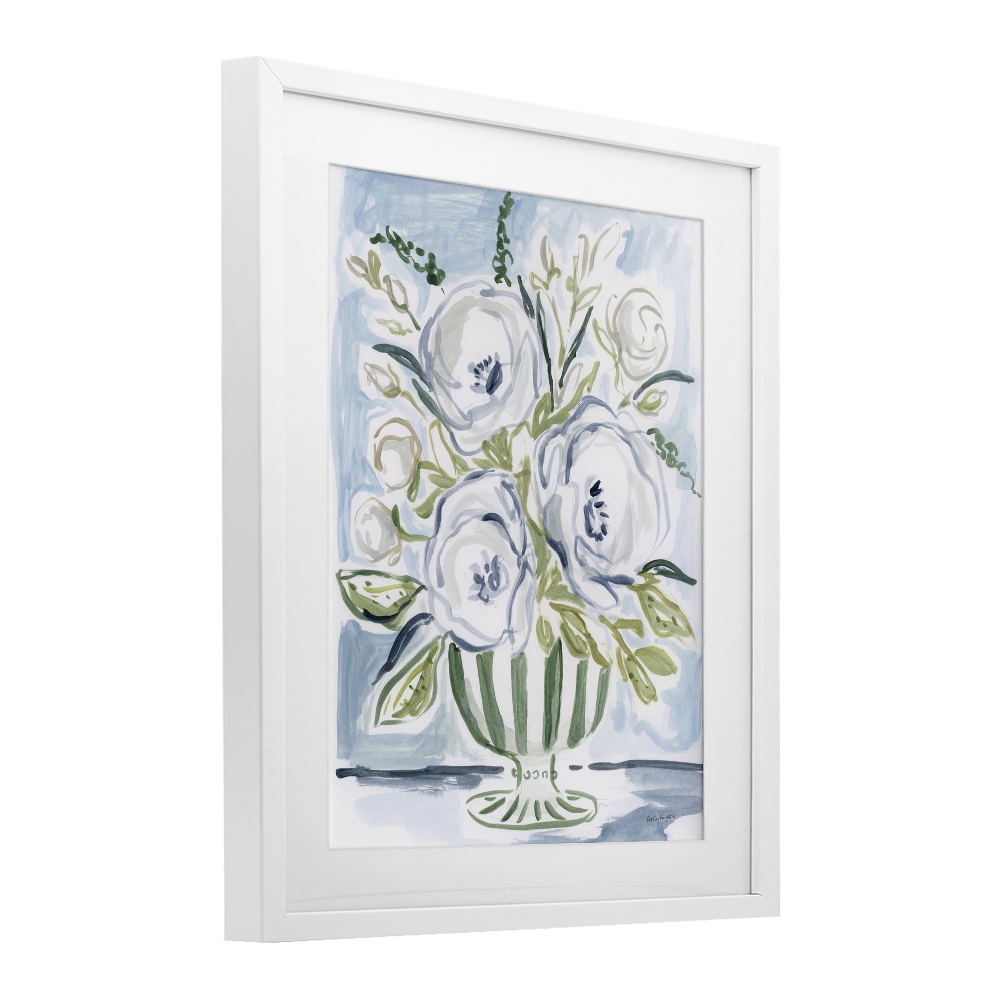 Stupell Industries Fiona Pastel Floral Bouquet White Framed Print Under Glass, design by Haley Knighten