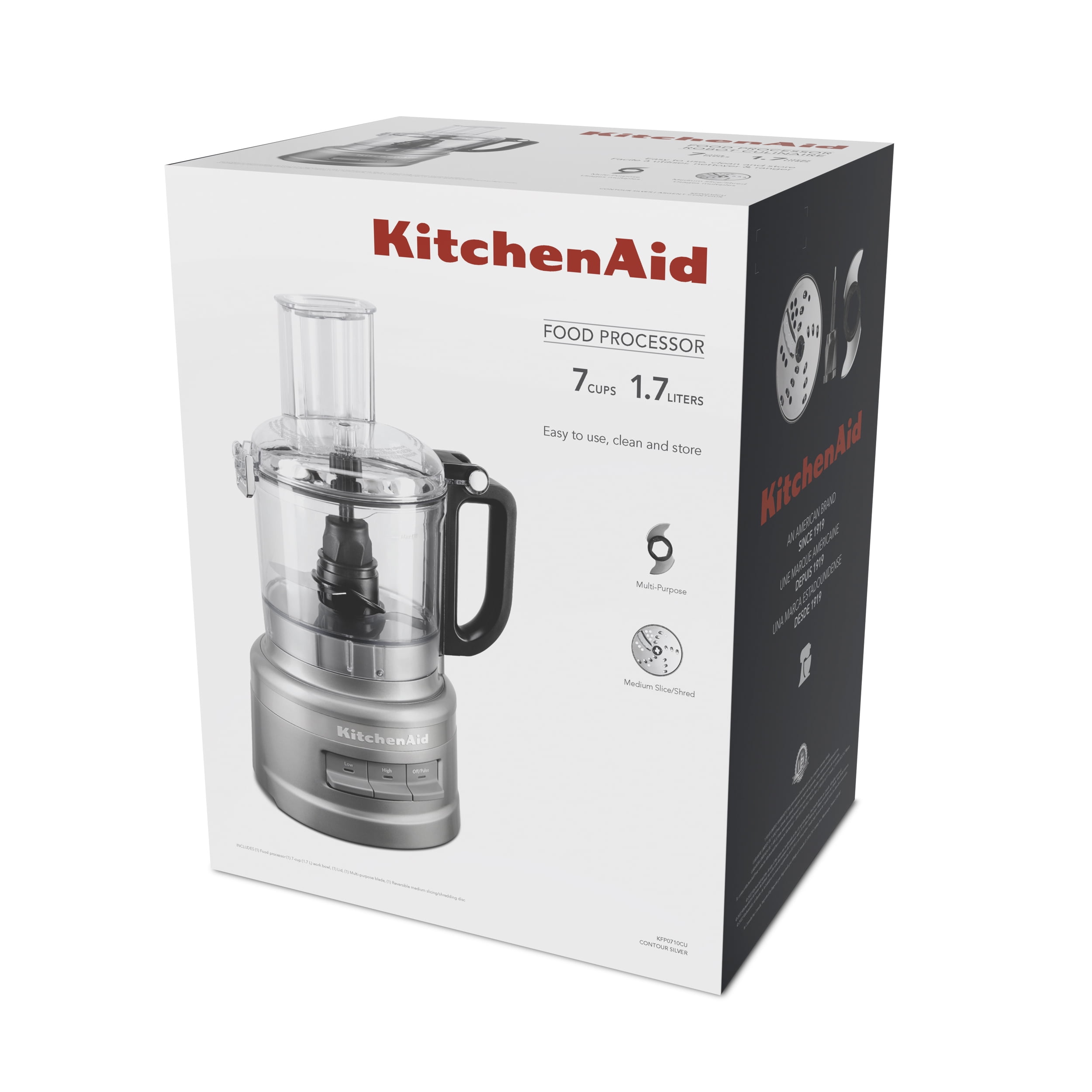 KitchenAid 7 Cups 320-Watt Contour Silver Food Processor at