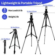 63 Tripod Stand, Camera Tripod with Travel Bag, Extendable Cell Phone Tripod Stand with Wireless Remote and Phone Holder, Compatible with Cameras, Phone & Tablet, Sport Camera