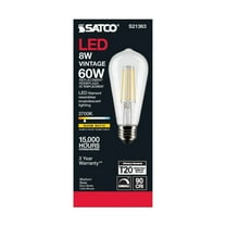 8 Watt ST19 LED - Clear - Medium base - 90 CRI - 2700K - 120 Volt -  6 Pack