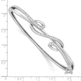 thumbnail image 3 of Primal Silver Sterling Silver Cubic Zirconia Polished Hinged Bangle, 3 of 4