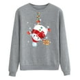 thumbnail image 3 of Chandail en Molleton de Noël pour Femmes Imprimé de Vacances Chandail Col Rond Cardigan à Capuche Mode Veste Mi-Longue Fermeture Extérieure Manches Longues Chandail de Noël, 3 of 6