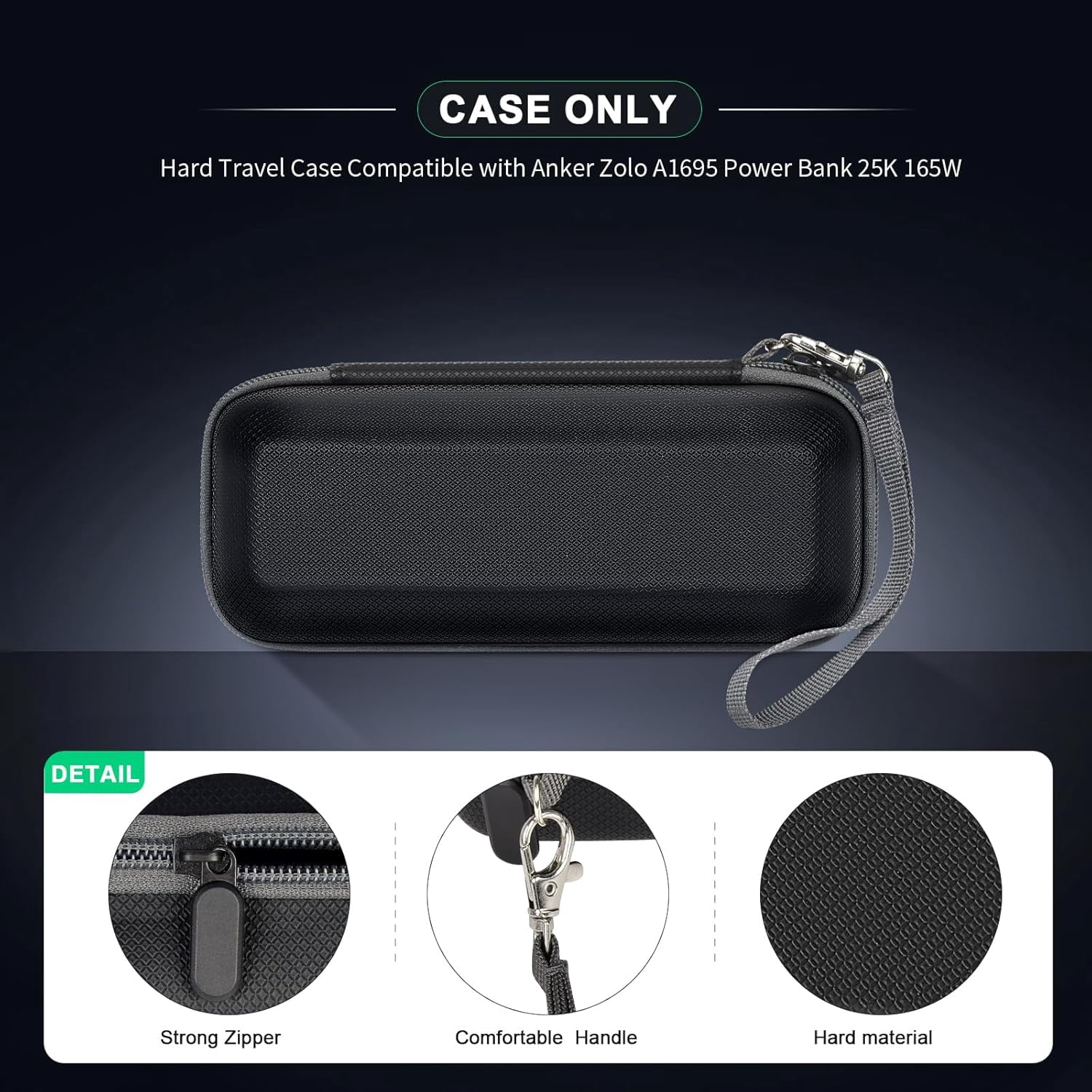 HRTGFD-Case for Anker Prime/Laptop/ 737 Power Bank, Portable Charger Storage for Anker 3 in 1 Powerbank Battery Pack, Fast Charging Station 25000mAh/ 24000mAh/ 26,250mAh Holder Travel Pouch- Box Only