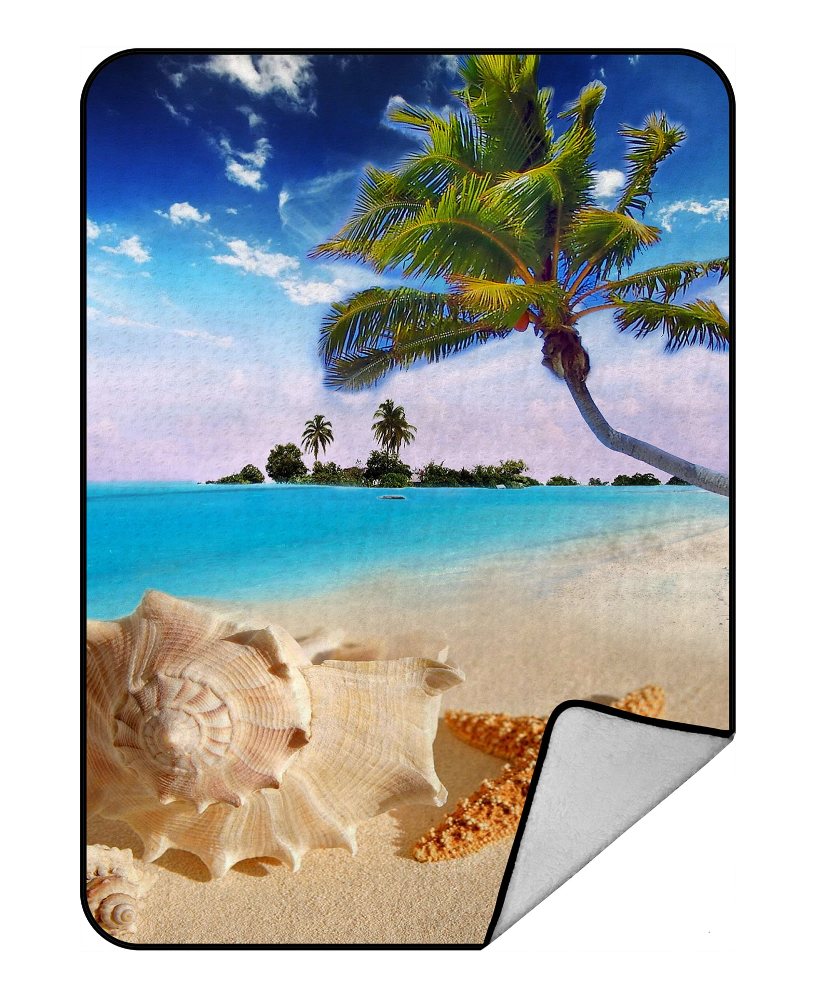 Details about   3D Palm Eye ZHU1346 Summer Plush Fleece Blanket Picnic Beach Towel show original title 