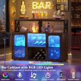 thumbnail image 5 of Aheaplus Bar Cabinet with Power Outlets, Liquor Cabinet with Led Lights and Glass Holder, Storage Buffet Cabinet Coffee Bar Cabinet for Liquor, Wine Cabinet with Racks, RustivBrown, 5 of 7