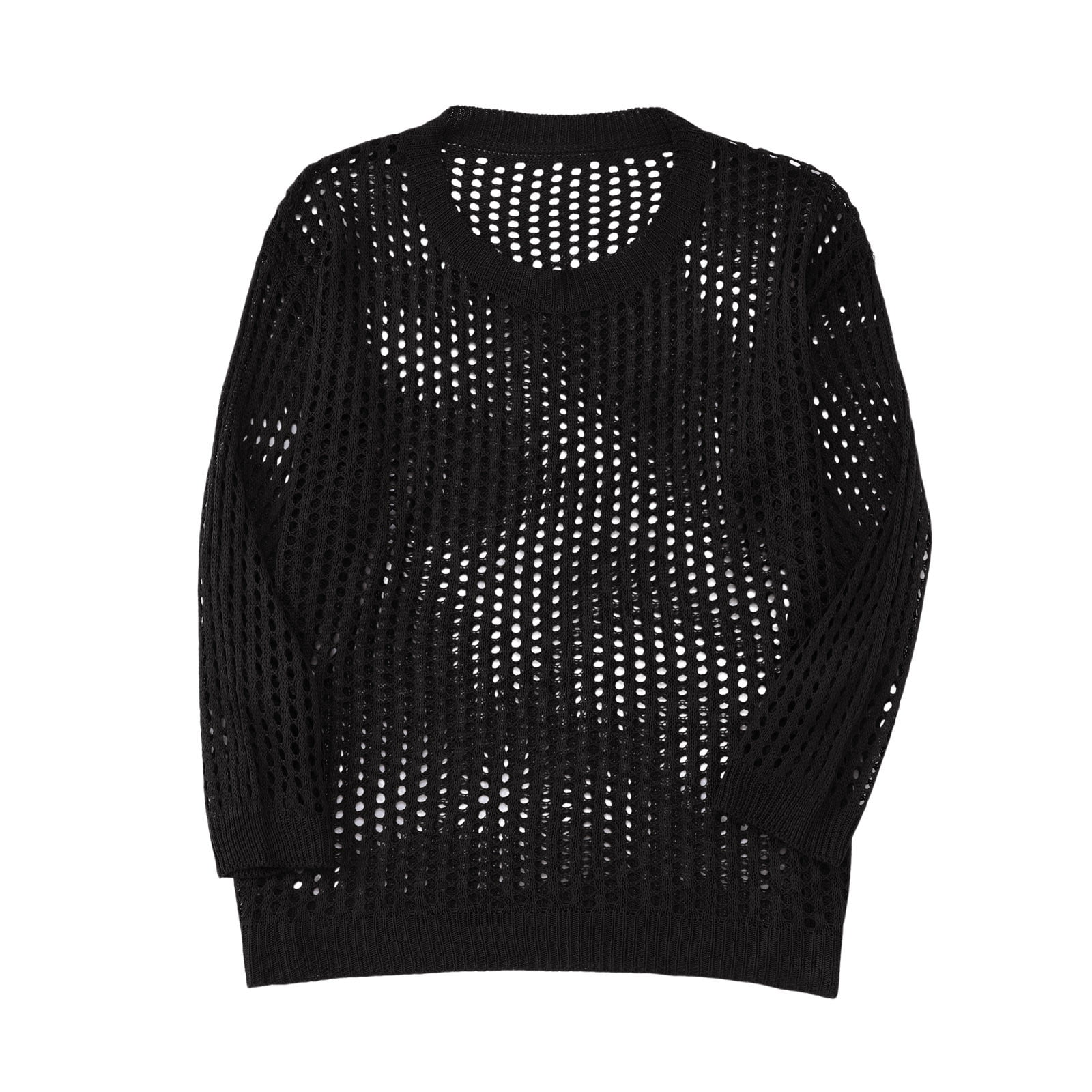 Men Hollow Out Crochet Knit Tops,Summer See Through Crew Neck