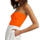 thumbnail image 4 of Fiudx Ofertas de La Semana Top de Punto Roscado de Color Sólido Sin Tirantes Sexy para Mujer, 4 of 6
