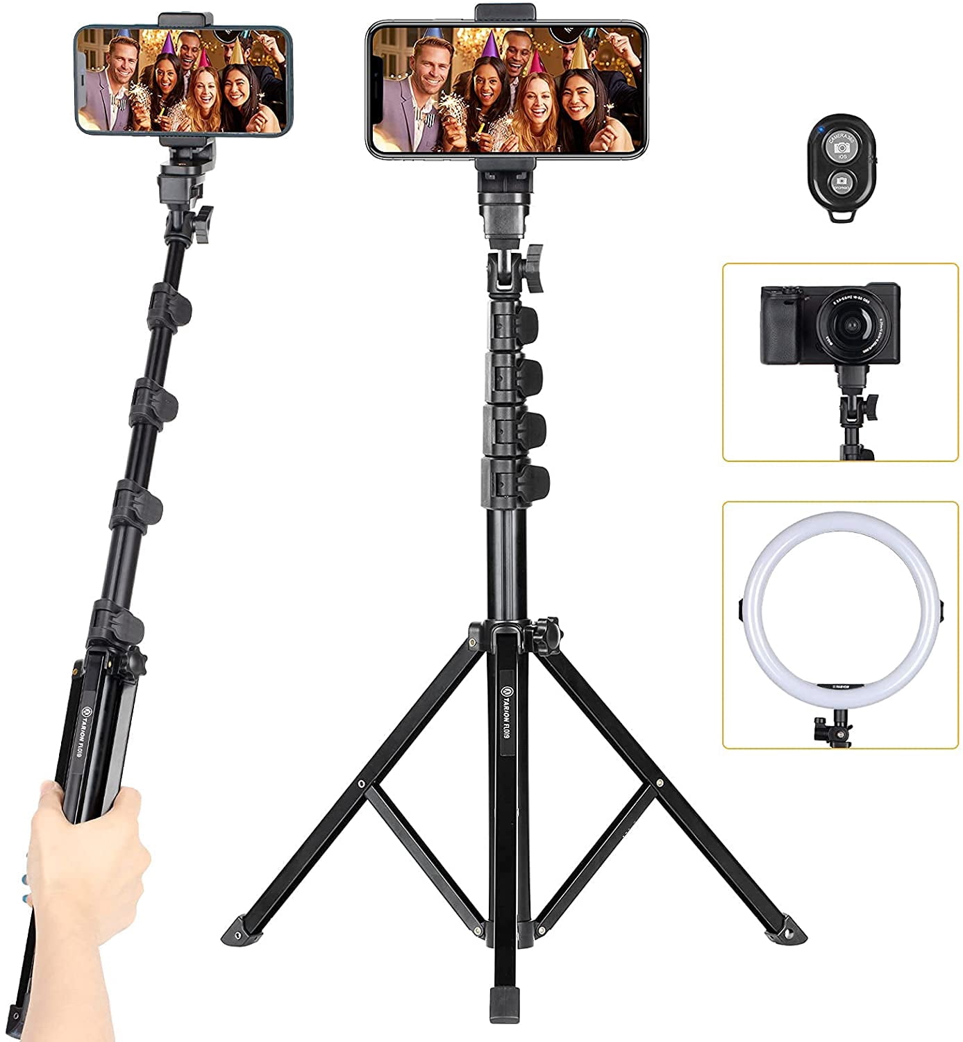 Trépied Flexible Pour Téléphone Avec Télécommande Bluetooth - Mini Trépied De Voyage - Pieds Réglables 360° - Compatible Smartphones, GoPro - 6
