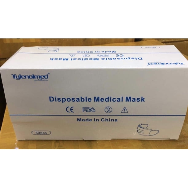 Mascarilla desechable Goffdey, 50 unidades, filtro de seguridad de 3 capas
