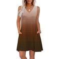 thumbnail image 2 of Vestido Corto para Mujeres Verano sin Mangas Cuello en V, Impresión de Moda con Bolsillos, Poliéster de Algodón Casual, 2 of 8