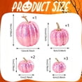 thumbnail image 3 of 7 Pcs Fake Glitter Pumpkins Fall Artificial Pumpkins for Decoration Different Sizes, Halloween Thanksgiving Autumn Harvest DIY Foam Pumpkin Indoor Outdoor Home Decor, Hot Pink, 3 of 6