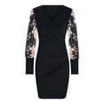 thumbnail image 4 of FcBaudy Robe à Manches Longues Col en V, Robes d'Été pour Femmes, Robes pour Femmes Robe d'Hiver Imprimée en Dentelle à Manches Longues Taille Robe pour Femmes, 4 of 6