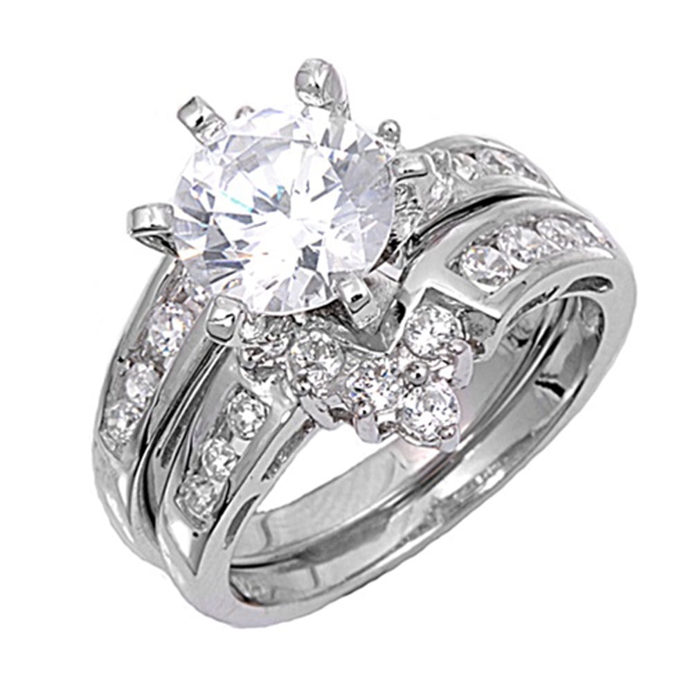 2ct Oval CZ Engagement Wedding .925 Sterling Silver Ring Sizes 5-11 