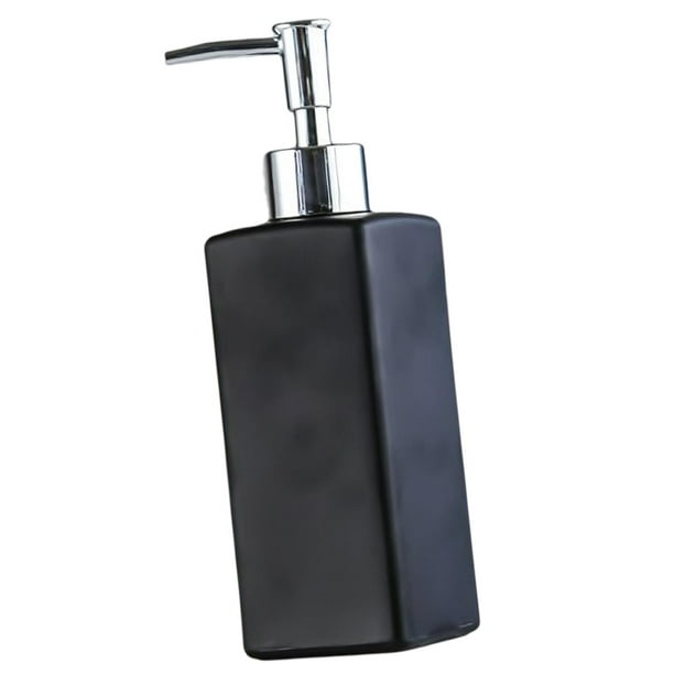 Dispensador de jabón líquido y loción con bomba, botella moderna para gel de ducha y champú de 350 ml. Negro