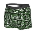 Fotbe Green Snakeskin Men’s Total Support Pouch Boxer Briefs, XTemp