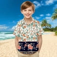 thumbnail image 2 of Stamzod Boys Button Down Shirt Summer Short Sleeve Hawaiian Shirt Casual Loose Vacation Beach Shirt with Pocket White 5 Years, 2 of 7