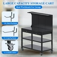 thumbnail image 5 of Aobabo Workbench with Drawers,47" x 22" Multi-use Workbench with 3 Tires of Shelves, Topping Space, Pegboard Shelves, Heavy-Duty Work Table Tool Storage Bench for Garage, Workshop, Basement(Black), 5 of 9