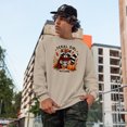 thumbnail image 2 of Feral Girl Autumn. Girly Fall Themed feat. a Cute Raccoon, Pumpkin & Leaves, Sand Crewneck Sweatshirt, Large, 2 of 2