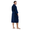thumbnail image 4 of 100% Turkish Cotton Men and Women Premium Terry Kimono Bathrobe Made in Turkey (Navy Blue, One Size), 4 of 4