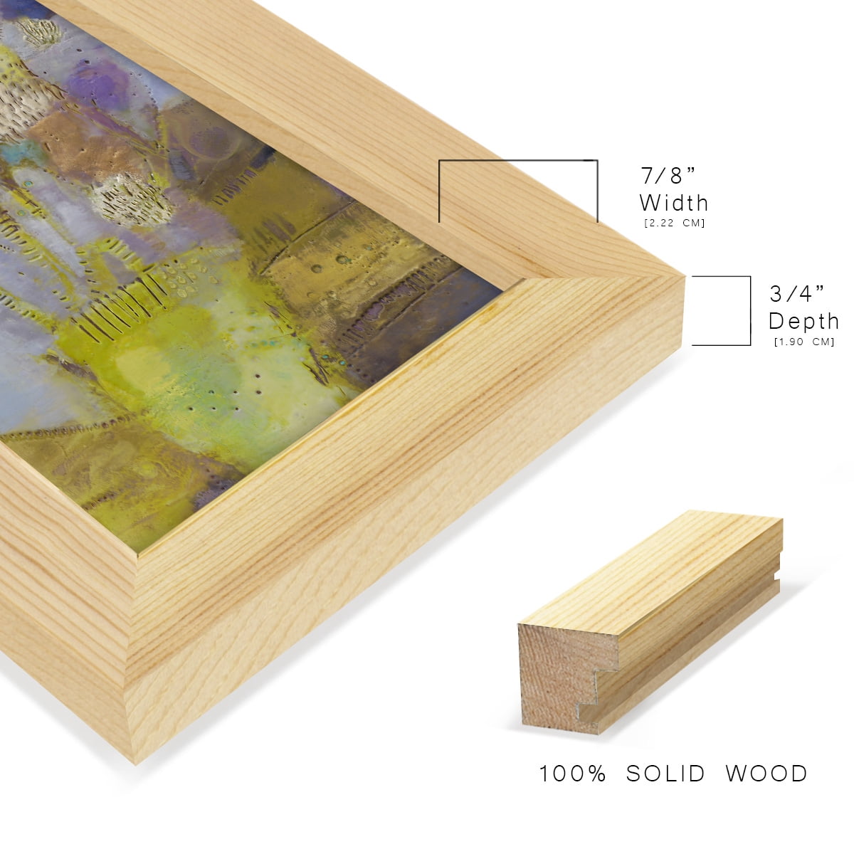 Blumen II -Framed Print w/glass-Natural Wood