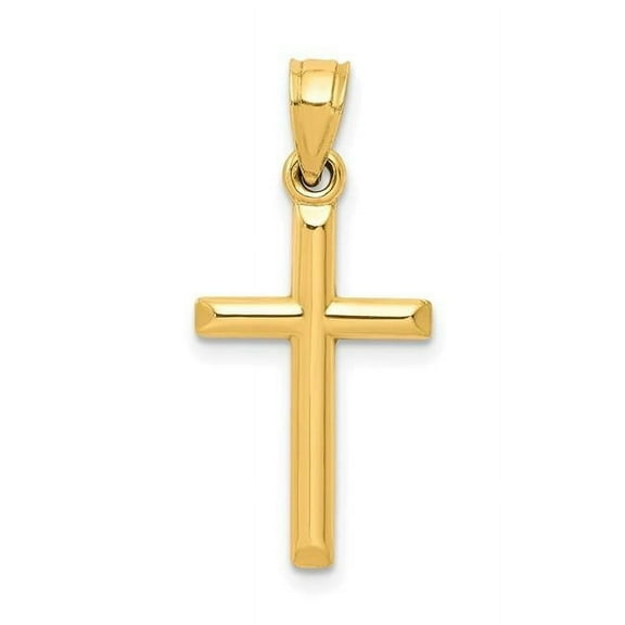 10k Polished Hollow Cross Pendant 10C1344