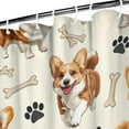 thumbnail image 3 of Cartoon Corgi Dog and Footprints Shower Curtain 36"x72" ,Bathroom Decorative Shower Curtains Set with 12 Hooks,Modern Waterproof Washable Shower Curtain, 3 of 6