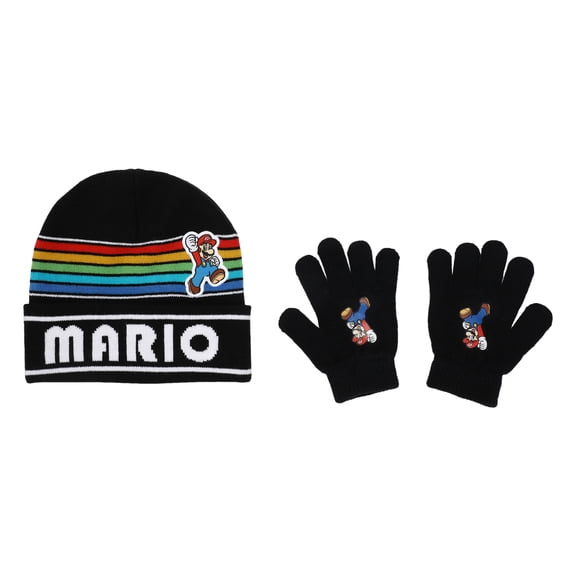 Super Mario Bros. Rainbow Kids Beanie & Gloves Set