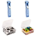 thumbnail image 2 of Portable Binder Clip Stapler, Paper Clamp Clip Dispenser, Fast Paper Clipper, 40 Sheet Capacity, Clip Stapler for Document Office Desk Home Classroom Supplies, 2 Staplers and 100 Staples Set C, 2 of 9