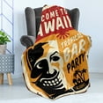 thumbnail image 4 of Tiki Bar Soft Flannel Fleece Throw Blanket, Welcome to Hawaii Tropical Bar Party Retro Style Grunge Signboard Picture Art, Cozy Plush for Indoor and Outdoor Use, 50" x 70", Multicolor, by Ambesonne, 4 of 5