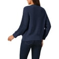 thumbnail image 4 of INSPIRE CHIC Women's Open Front Long Sleeve Knit Casual Cardigan with Pockets S Navy Blue, 4 of 5