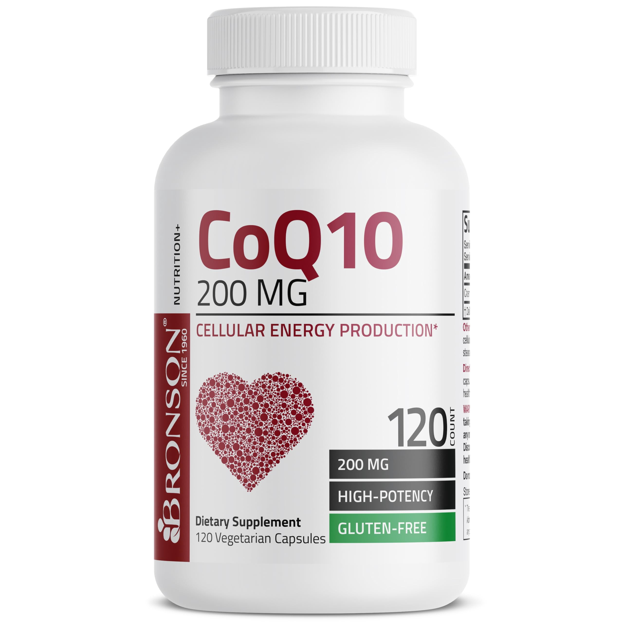 Bronson CoQ10 200 MG High Potency Cellular Energy Production, 120 Vegetarian Capsules