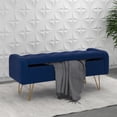 thumbnail image 2 of Modern Velvet & Metal Storage Ottoman/Bench, 2 of 5