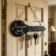 thumbnail image 6 of Key Shaped Wood Wall Rack, Welcome Home Farmhouse Entryway Organizer with 4 Hooks, Rustic Distressed Key Holder & Decorative Home Decor, 6 of 6