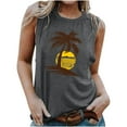 thumbnail image 2 of Wycnly Tank Top for Women White Tank Top Summer Hawaiian Vacation Loose Comfy Tank Tops Cute Coconut Tree Print Sleeveless Tops Ladies Sleeveless Shirt, 2 of 5