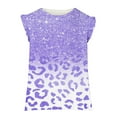 thumbnail image 4 of Odeerbi Kids Boys Girls 2 Piece Outfits Summer Clothes Leopard Tank Tops Shorts Set Fashion Casual Sleeveless Blouse Round Neck Collar Printed Short Pants Sets Purple, 4 of 8