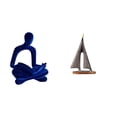 thumbnail image 1 of Escultura De Figura Humana De Pensador Abstracto Y Adorno De Estatua De Velero. Colección De Arte Decorativo Versátil Para Oficina, Bar, Hotel, Boda, Sala De Estar., 1 of 8