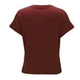 thumbnail image 6 of YUEJUIR Summer Shirts For Women Women Tops Casual Basic T Shirts Loose Fit Crewneck Short Sleeve Summer Outfits Oversized Tshirt Womens Clothing (Wine Red,XL), 6 of 6