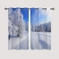 thumbnail image 3 of Blue Marble Blackout Kitchen Window Tier Curtains and Valance Set, 36 Inch Abstract Art Window Curtains Set with Rod Pocket for Small Windows, Living Room or Bathroom, 3 of 6