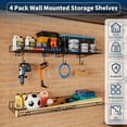 thumbnail image 2 of 4 Pack Garage Wall Shelf, Wall Mounted Storage Shelves, Heavy Duty Metal Shelves for Room Wall, Loads 160 LBS Floating Shelves Mesh Storage Rack for Garage, Office, Basement,Wall Cabinet and Kitchen, 2 of 8