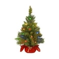 thumbnail image 6 of XIAOLE Pre-Lit Artificial Mini Christmas Tree, Christmas Tree Decorations Miniature Artificial Tree Ornaments Home Christmas Gift, Includes Small Lights And Cloth Bag Base, 2 Ft (Red), 6 of 7