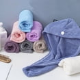 thumbnail image 3 of Microfiber Bath Towel Wrap Quick Drying Towel Cap Hat Soft Water Absorbent Hair Towel Wrap, 3 of 8