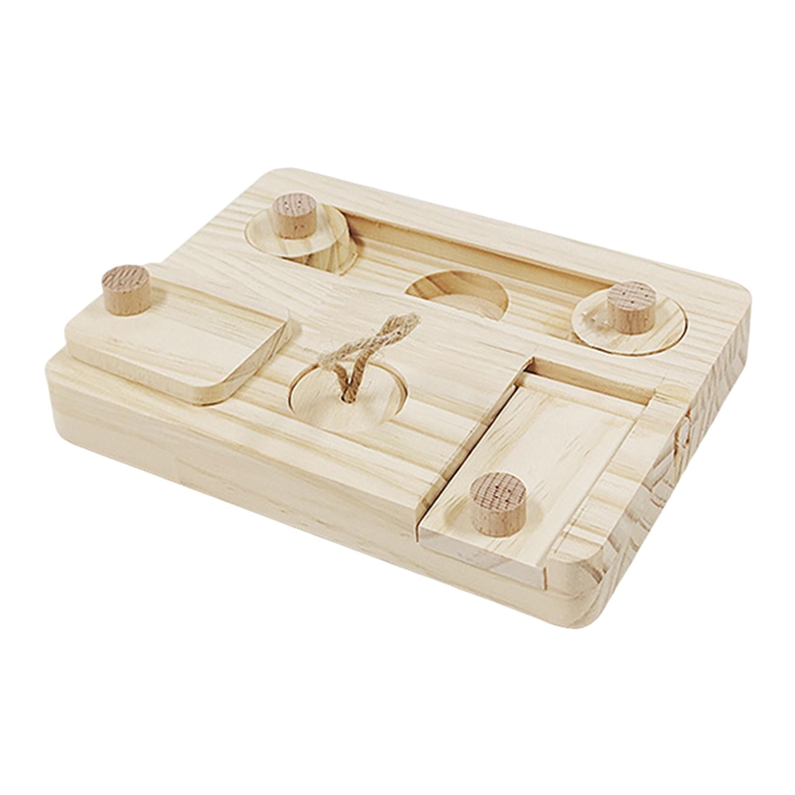 Wooden Enrichment Foraging Toy Chew Toys Hide Treats Puzzle Game Treat Dispenser style E