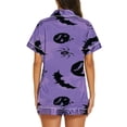 thumbnail image 4 of JIANLAI Short Sleeve Sleepshirt Cute Ghost & Floral All‑Over Print Notched Lapel Button‑Down Short‑Sleeve Top & Elastic Waist Shorts Loungewear Multiple Patterns Available S‑XXXL, 4 of 5