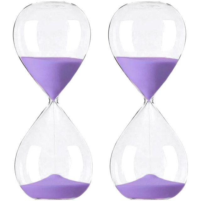 Reloj de Arena VentDepot Sala de Espera GlassWavePurple 2Pzas 60min Morado Borosilicato/Arena