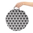 thumbnail image 2 of Geometric Round Floor Cushion with Handle, Contemporary Grid Abstract Hexagons and Inner Triangle Stripes Mosaic Design, Pillow for Living Room & Dorms, 18" Round, Black and White, by Ambesonne, 2 of 4