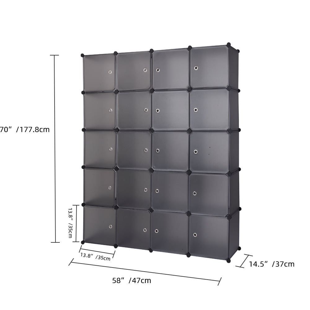 Hespama 20 Quart Foldable Storage Cubes - 4 Pack Grey Plastic Open Top Bins - View #8