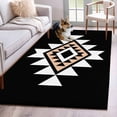 thumbnail image 3 of 4x6 Washable Area Rug, Triangle Combination Pattern Non-Slip Rectangle Rug for Living Room Office, White Brown Black Retro Decor Indoor Accent Floor Mat for Home Decor, 3 of 9