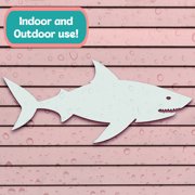 Outdoor Shark Wall Art – Weatherproof PVC Shark Decor for Beach House, Cottage, and Nautical Themed Spaces, Ocean Wall Hanging, 4 Foot