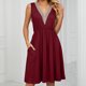 thumbnail image 1 of Vestido De La Honda De Las Mujeres Fiesta Vestido largo Casual Cóctel simple Vestidos largos Traje diario (Rojo vino M) Cgtredaw Para estrenar, 1 of 1