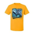 thumbnail image 2 of Wild Bobby, Owl Flying at Nihght In Front of the Moon Animal Lover Men's Graphic T-Shirt, Gold, 2XL, 2 of 3